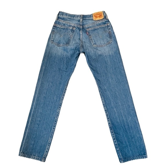 Levi 501 Button Fly Mid Rise Straight Jeans. Blue Whisker Size 25 #803 - Picture 5 of 10